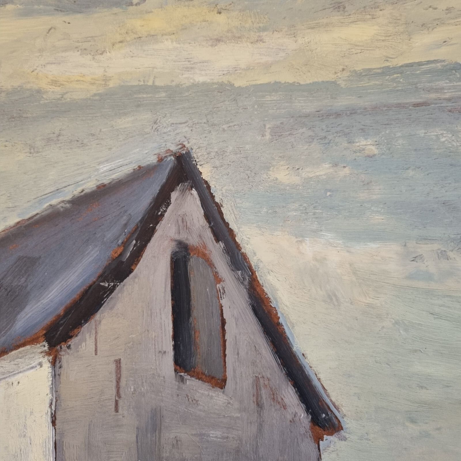 A. Ejsing - olie på plade - motiv af kirke - Billede 3