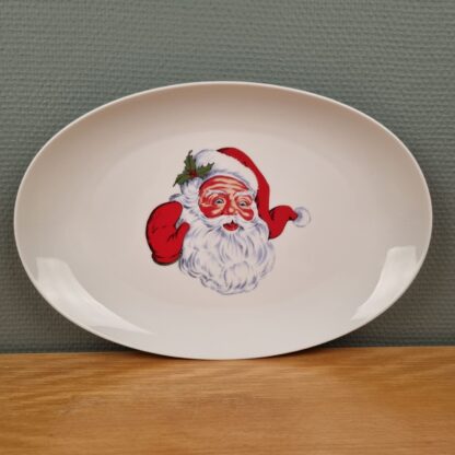 Stort tysk porcelænsfad med julemand