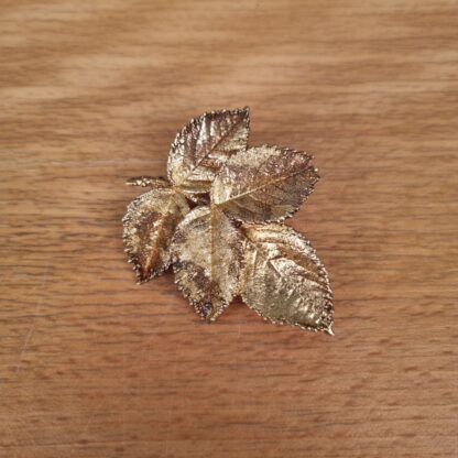 Flora Danica broche - guldbelagt sterling sølv 925