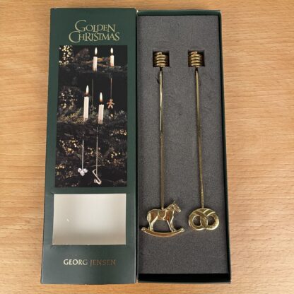 2 Georg Jensen lysholdere Gyngehest og Kringle