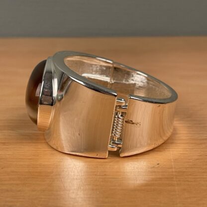 Smuk bijouteri armring / armbånd med stor gyldenbrun sten - Image 4
