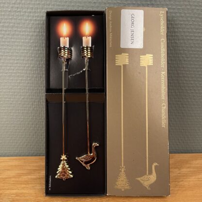 2 Georg Jensen lysholdere juletræ og gås