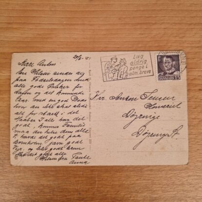 Postkort - Dueodde Fyr, Bornholm - 1951, frankeret - Image 2