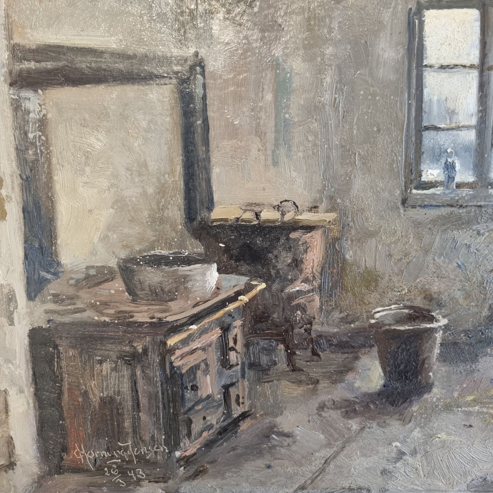 Carlo Hornung-Jensen - Interiør - olie på lærred - Billede 3
