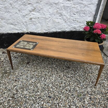Palisander sofabord af Johannes Andersen - Royal Copenhagen Baca klinker