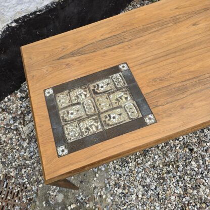 Palisander sofabord af Johannes Andersen - Royal Copenhagen Baca klinker - Image 3