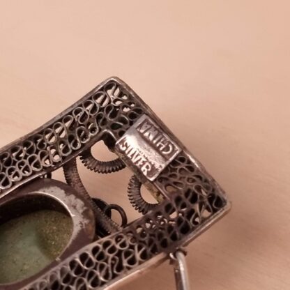Antikt kinesisk armbånd i sølv - filigran med sten - Image 6