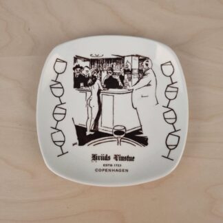 Lille platte / askebæger fra Hviids Vinstue, København