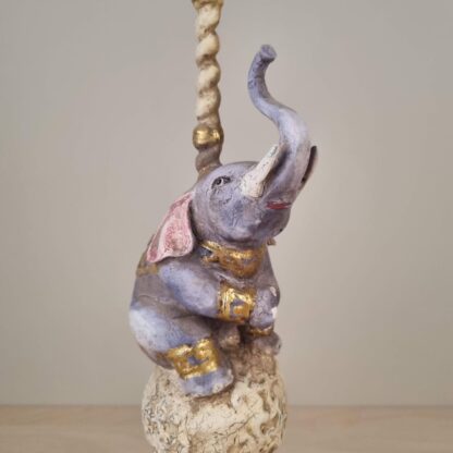 Lysestage / lille piedestal med elefant - Billede 3