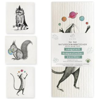 Ligarti skum karklude 3 stk - Vaskebjørn