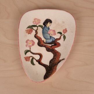 Ziegler Schaffhausen platte med motiv af pige i træ