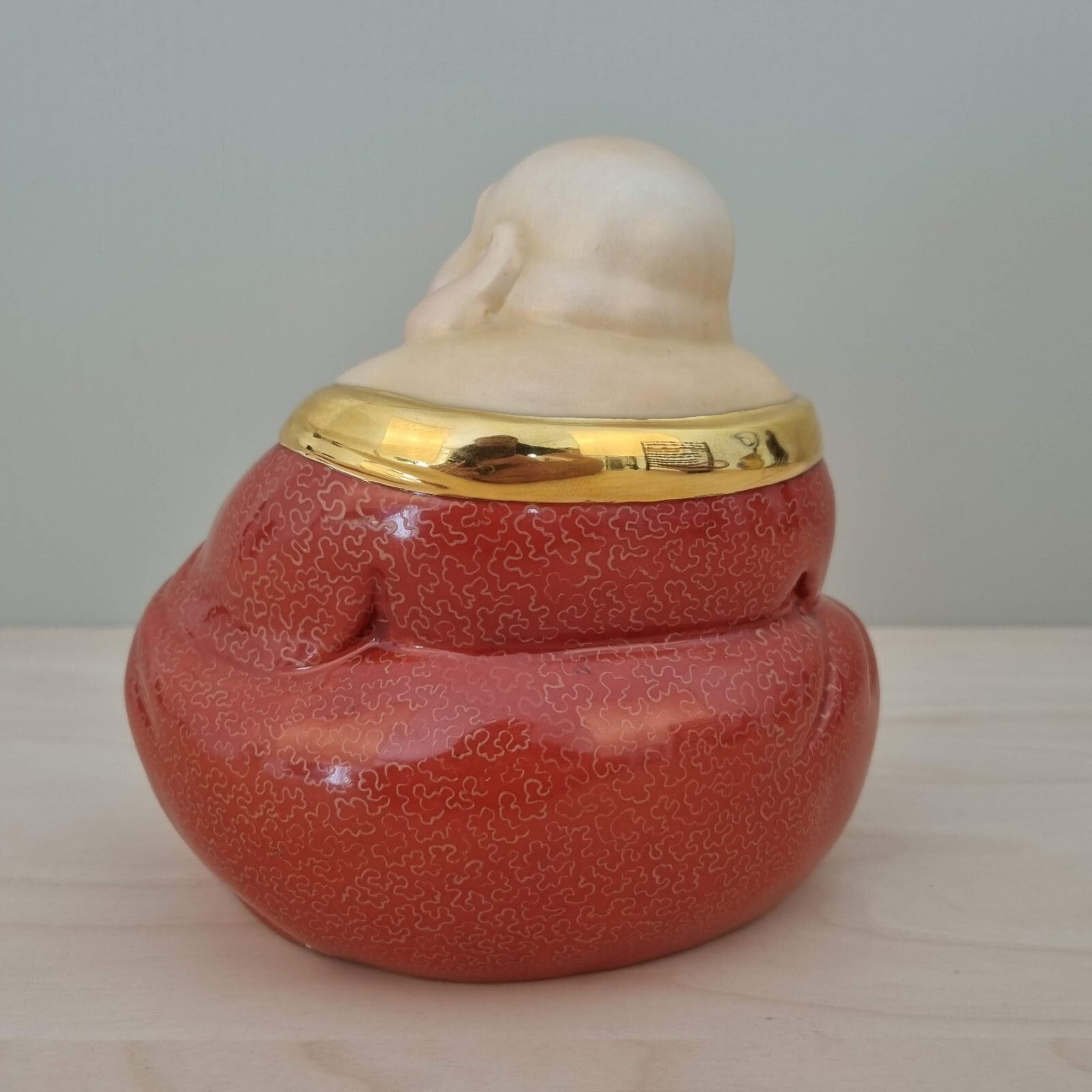 Grinende Buddha figur - Budai - i keramik - Billede 3
