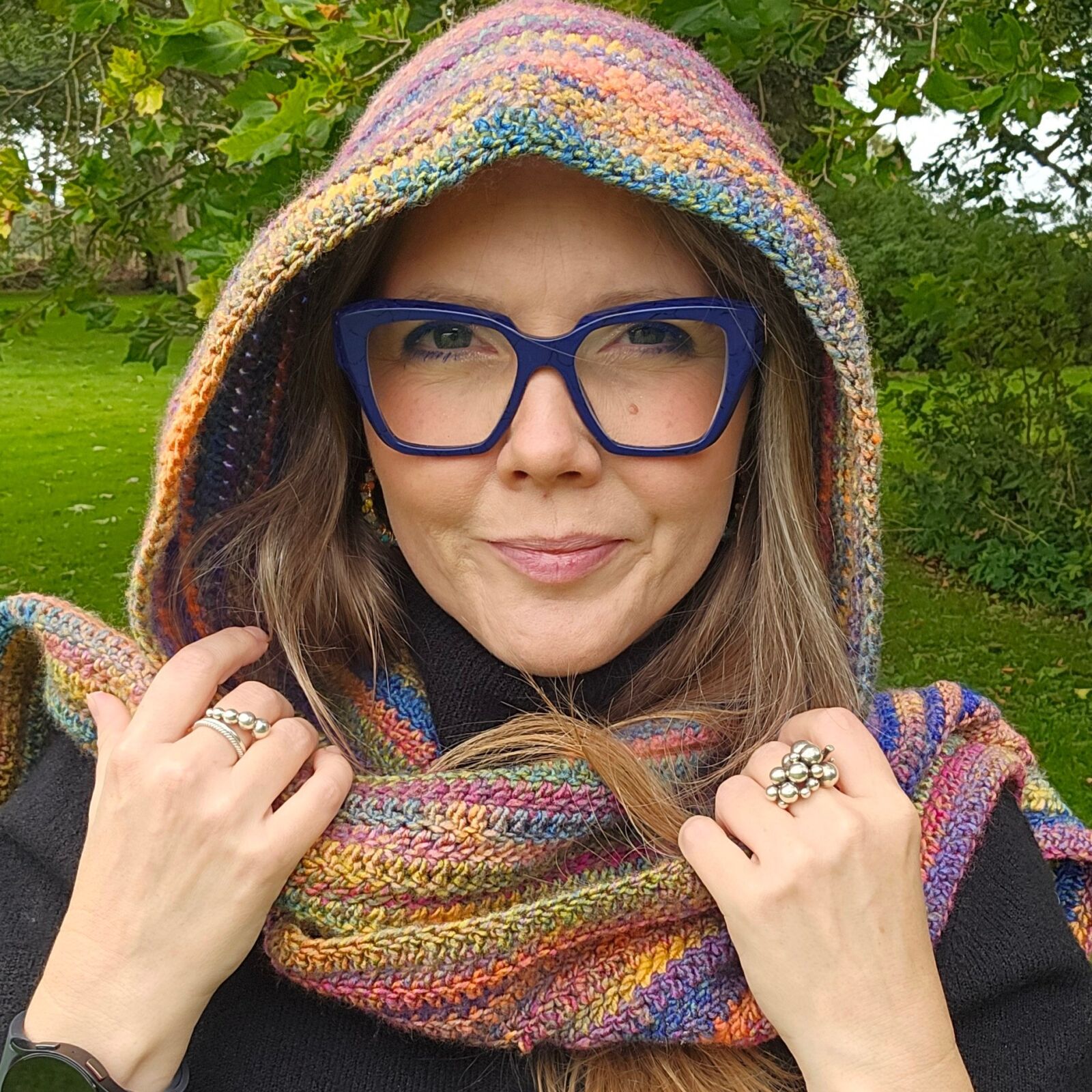 Hæklet Al'h'ette / hætte-tørklæde