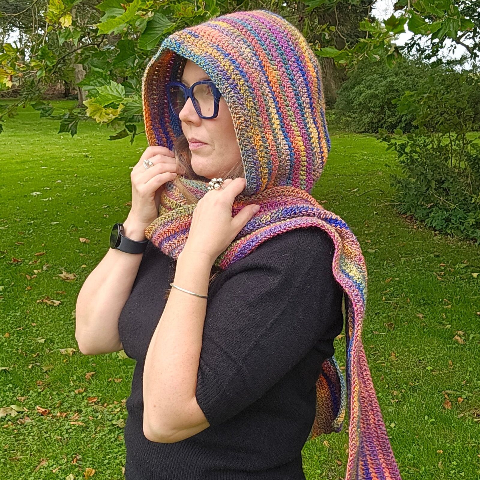 Hæklet Al'h'ette / hætte-tørklæde - Billede 6