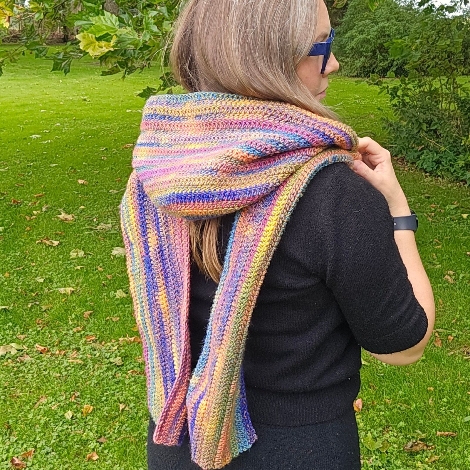 Hæklet Al'h'ette / hætte-tørklæde - Billede 7