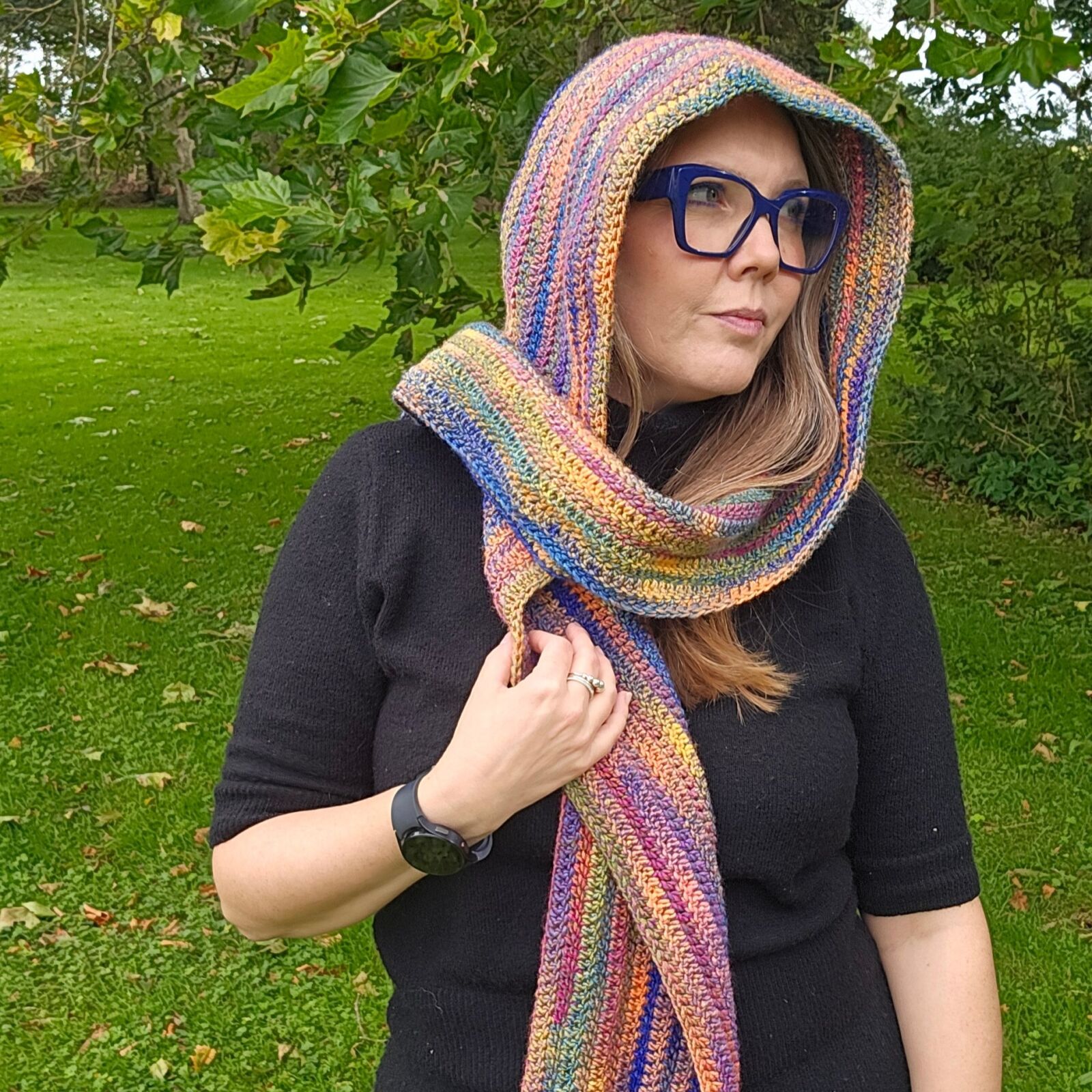 Hæklet Al'h'ette / hætte-tørklæde - Billede 5