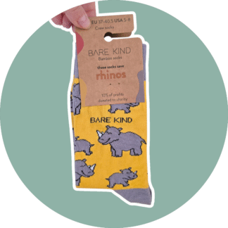 BARE KIND voksen sokker med dyr - Næsehorn str. 37-40,5