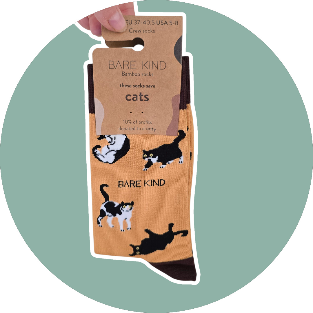 BARE KIND voksen sokker med dyr - Katte str. 40,5-47