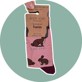 BARE KIND voksen sokker med dyr - Hare str. 37-40,5