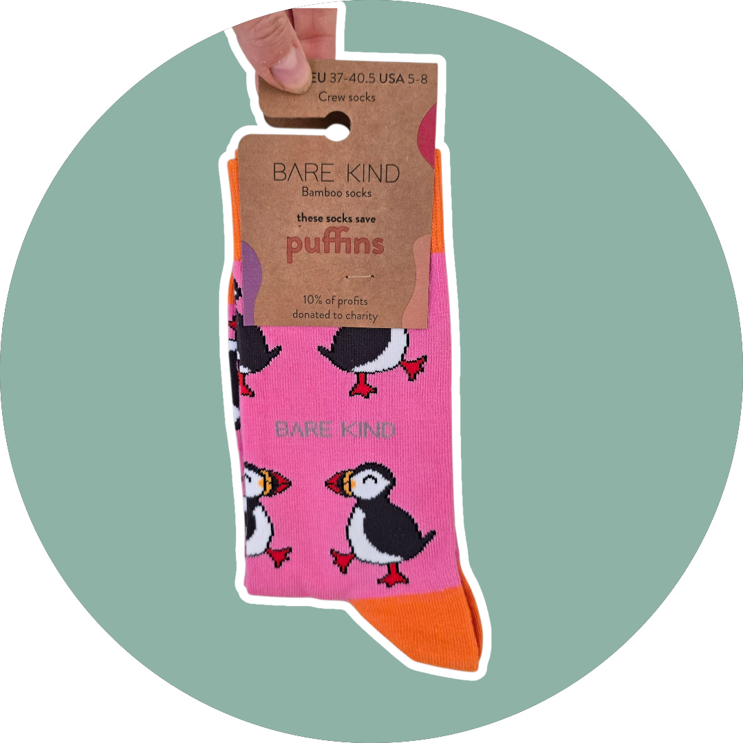 BARE KIND voksen sokker med dyr - Søpapegøje str. 37-40,5.