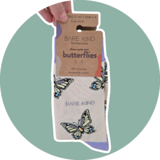 BARE KIND voksen sokker med dyr - Sommerfugle str. 37-40,5