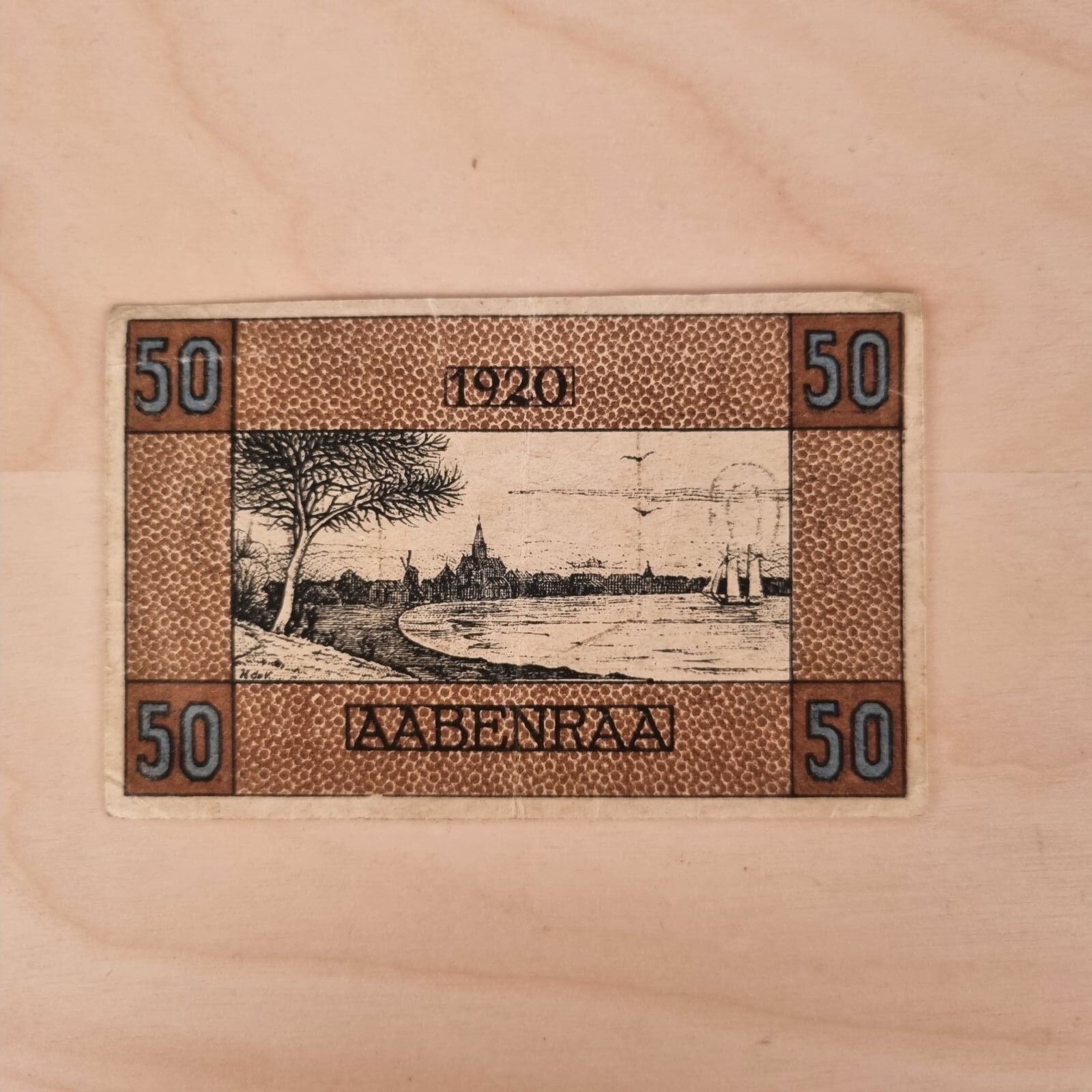 Pengeseddel fra Aabenraa / Apenrade - 50 pfennig - 1920 - Billede 2