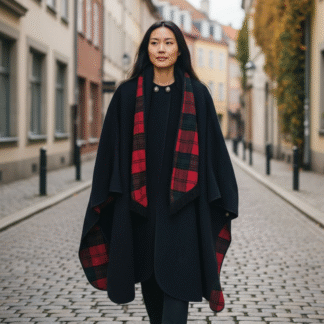 Vintage engelsk uldkappe - One size