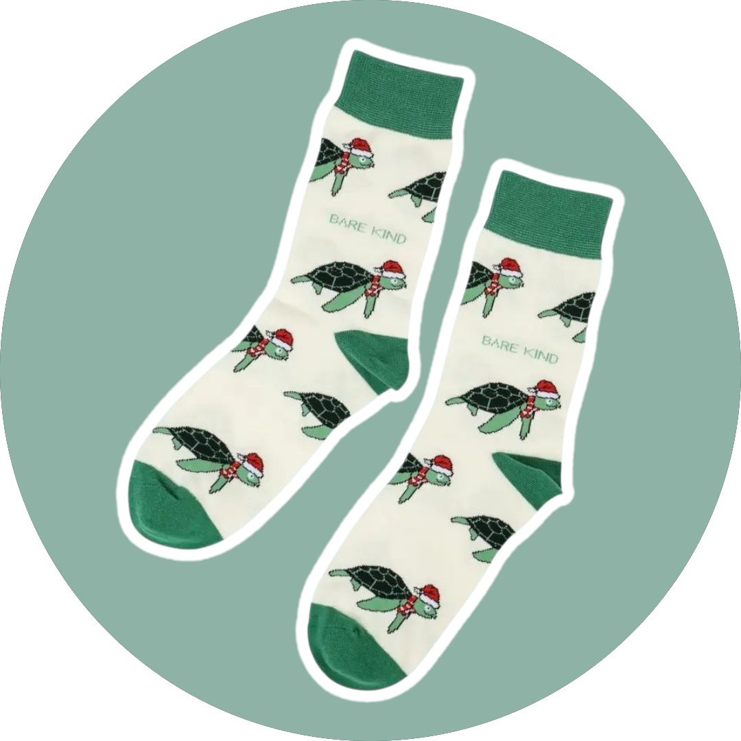 BARE KIND voksen sokker med dyr - Jule skildpadde str. 37-40,5 - Billede 2