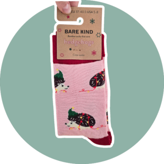 BARE KIND voksen sokker med dyr - Jule pindsvin str. 40,5-47