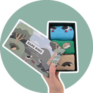 BARE KIND voksen sokker - 3pak, Søpapegøje, Pindsvin og Grævling str. 40,5-47