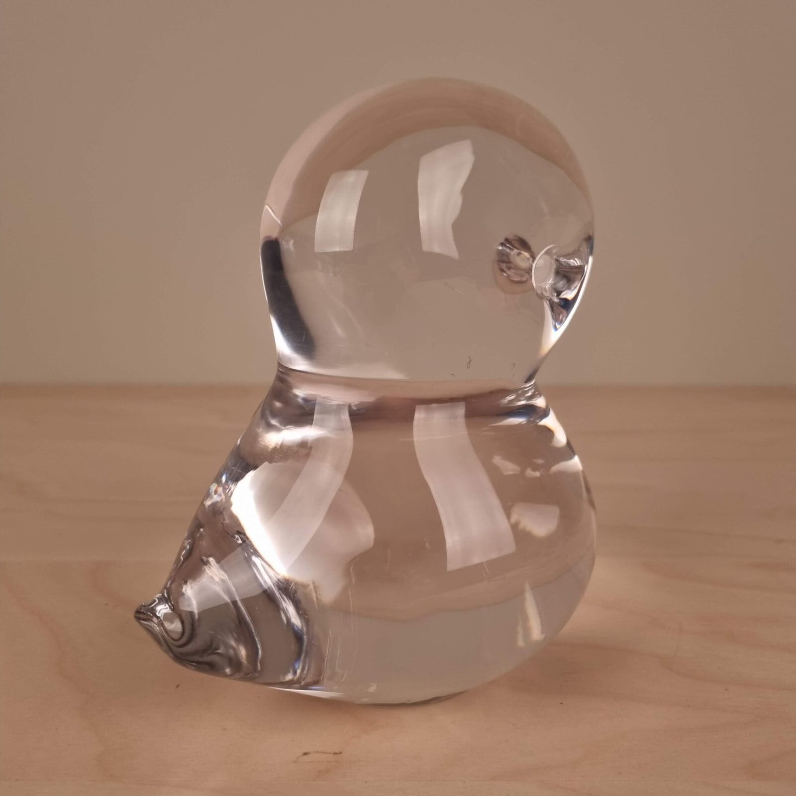 Figur af fugl i klart glas - "Pippi" - FM Konstglas, Ronneby - 15cm - Billede 2