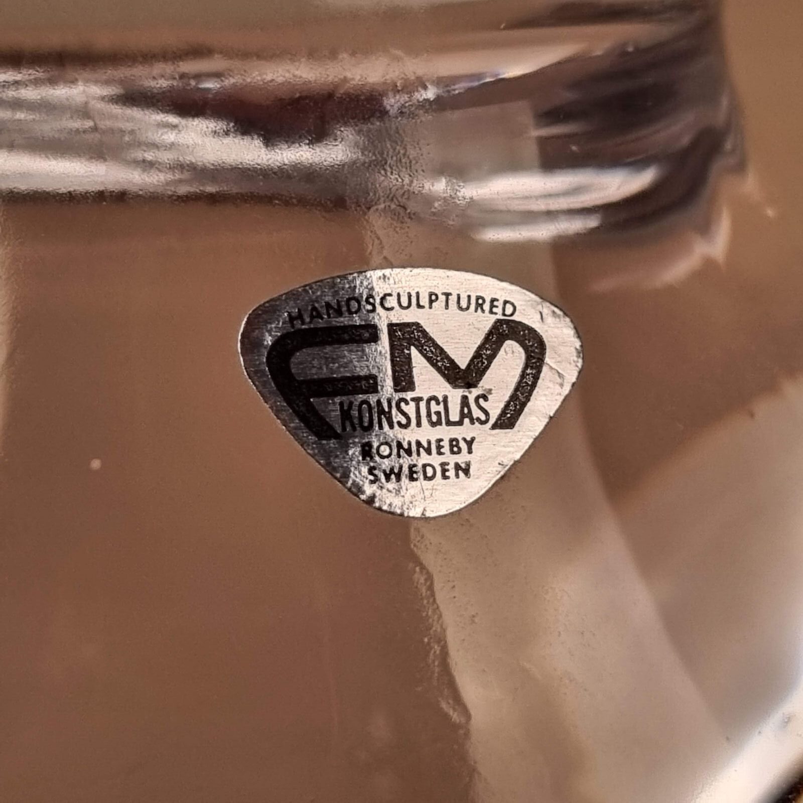 Figur af fugl i klart glas - "Pippi" - FM Konstglas, Ronneby - 15cm - Billede 4