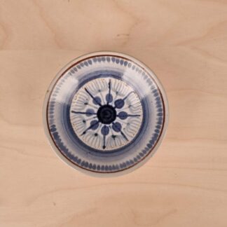 L. Hjorth miniatureskål nr. 028 med blåligt mønster