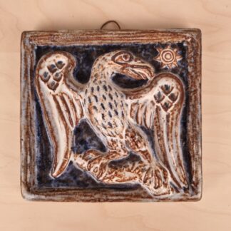 L. Hjorth relief i stentøj - motiv af ørn - 17x16cm