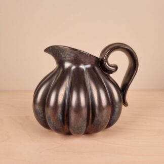 Stor Michael Andersen kande - græskarformet - mørk glasur