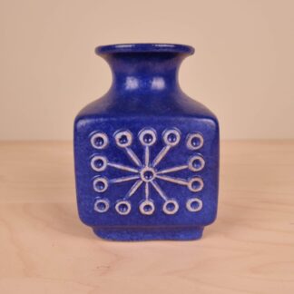 Bay Keramik, West Germany - firkantet blå vase - nr. 3085