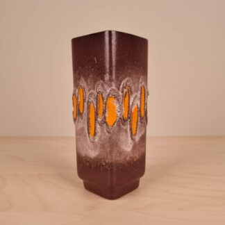 Strehla, West Germany - vase i brun/orange farver - 1970'erne