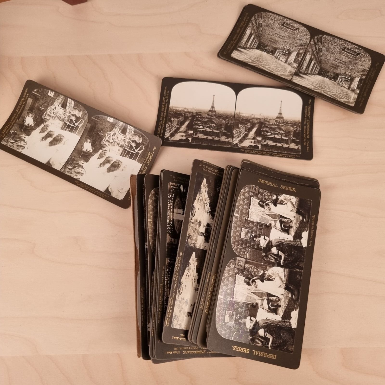 Stereoskop fra omkring 1940 med 22 blandede motiver - H. C. White Co. - Billede 4