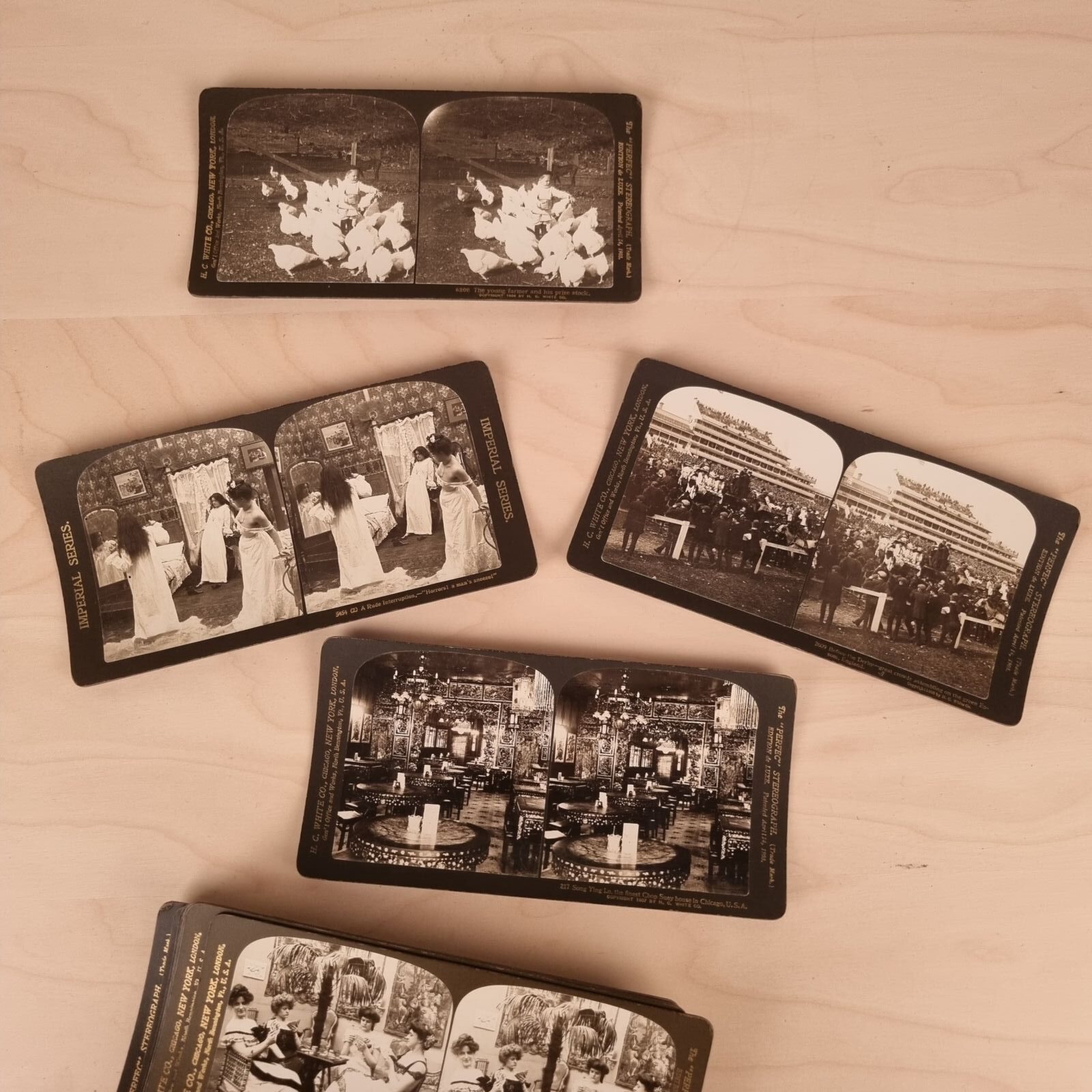 Stereoskop fra omkring 1940 med 22 blandede motiver - H. C. White Co. - Billede 7