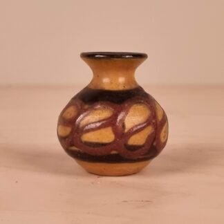 Kähler miniature vase i gule og brune nuancer - 4,5cm