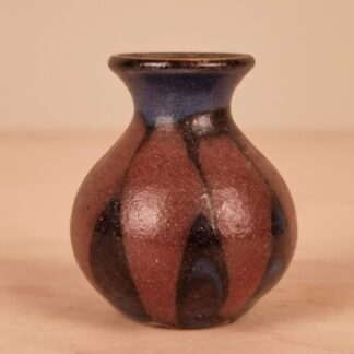 Kähler miniature vase - blå og brun dekoration - 4,5cm