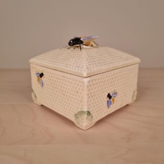 Crown Devon krukke med låg - dekoreret med honningbier