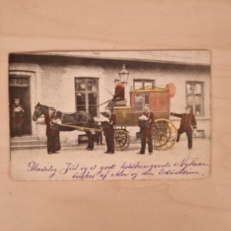 Julekort med motiv af postkontoreret, Naskov Banegård, ca. 1903