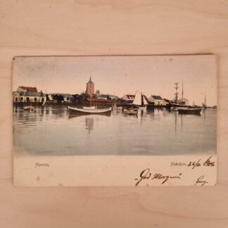 Postkort med motiv fra havnefronten i Nakskov, ca. 1904