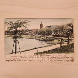 Postkort med motiv fra Nakskov, Mølledæmningen, ca. 1905