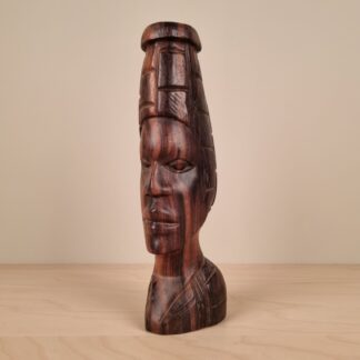 Afrikansk kvindebuste i panga panga-træ - 26cm - ca. 1950