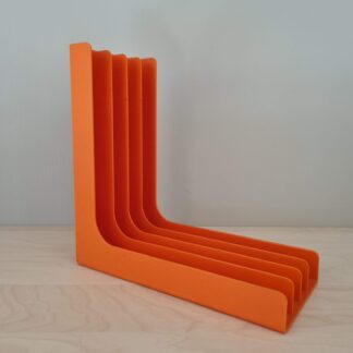 Orange vinylplade-holder i plast - Gustavsberg - 1970erne