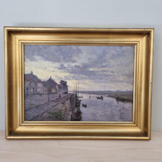 Carl Martin Soya-Jensen - parti fra kanalen i Ribe - olie på plade