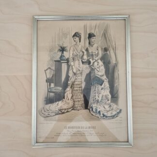 Antikt fransk tryk fra "Le Moniteur De La Mode", 1880