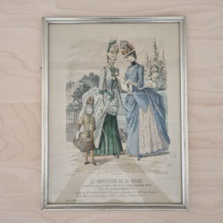 Antikt fransk tryk fra "Le Moniteur De La Mode", 1886